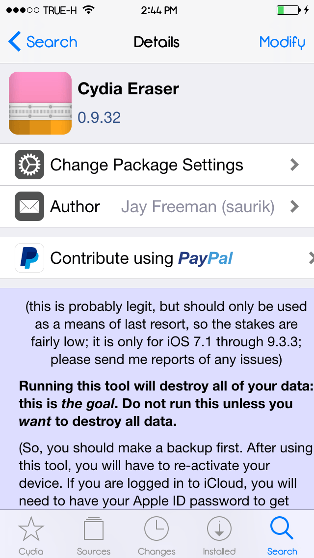 ลบเจลเบรคผ่าน iPhone ด้วย Cydia Eraser รองรับ iOS 9.3.3 แล้ว