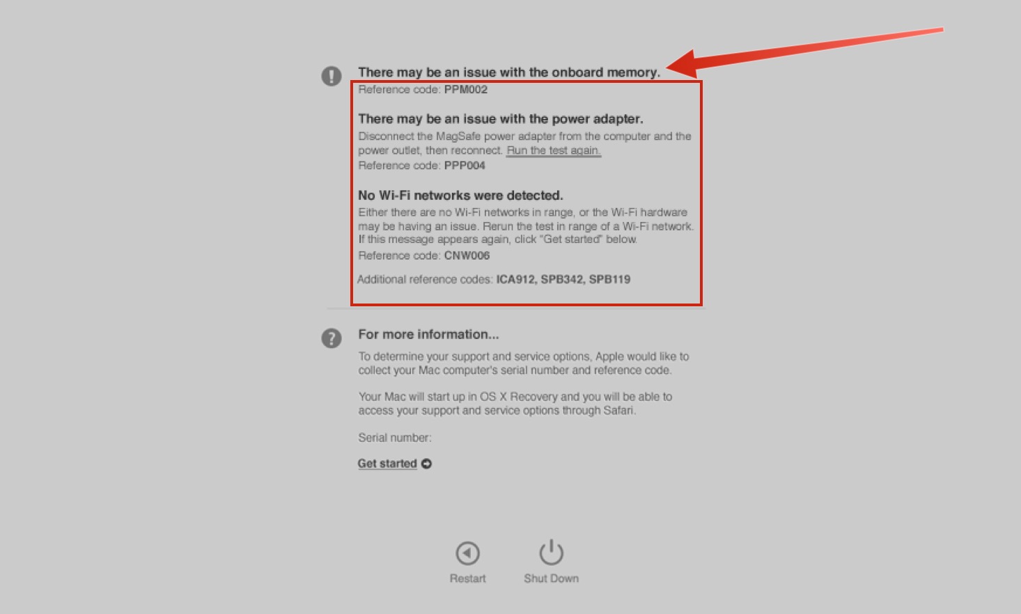 Mac Diagnostic Test Result Example