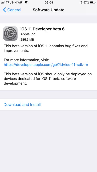 Ios11 Dev Beta6 Install