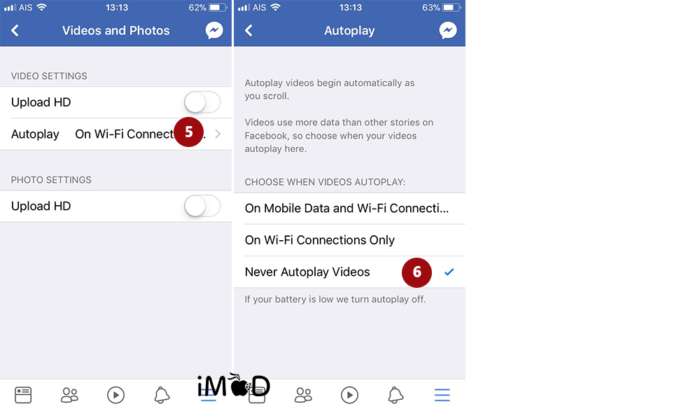 13.facebook Close Video Auto 2 Save Battery Ios 11