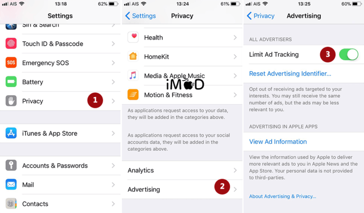 25..open Limit Ad Tracking Save Battery Ios 11
