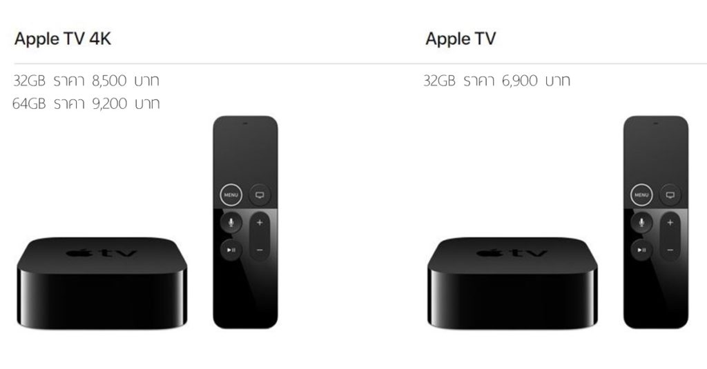 เปรียบเทียบความแตกต่างระหว่าง Apple TV 4K กับ Apple TV Gen 4