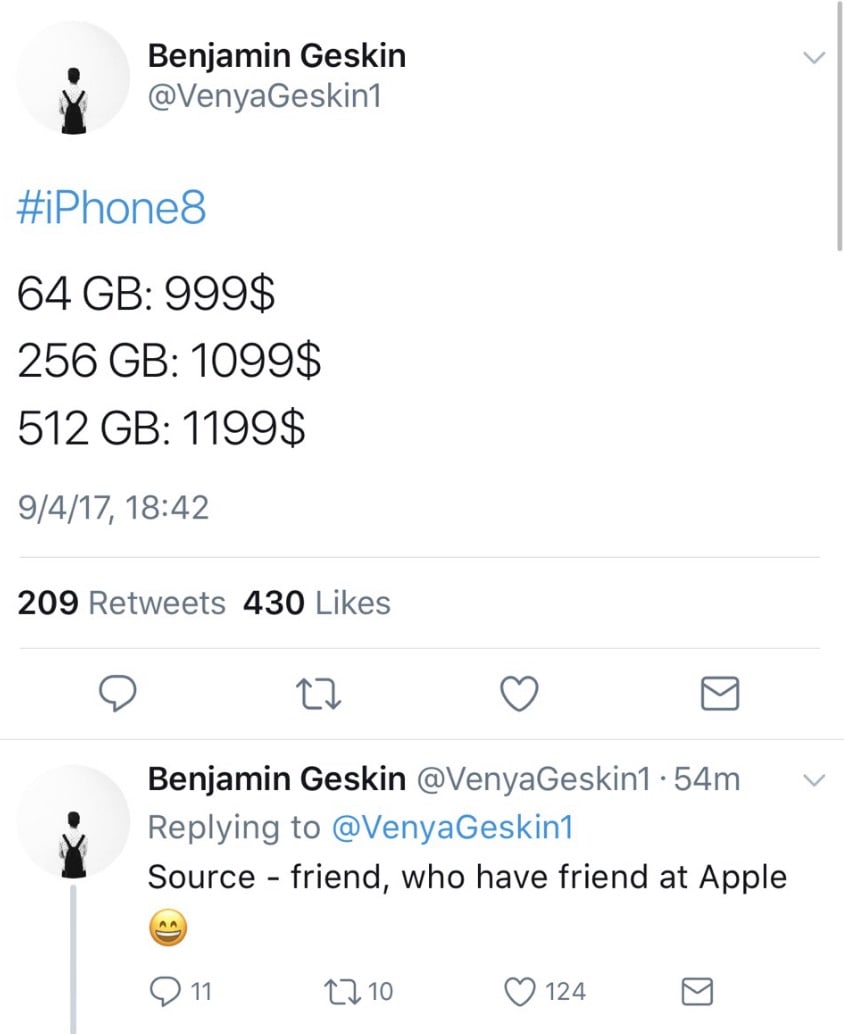 Iphone X Storage Price Leak Via Benjamin