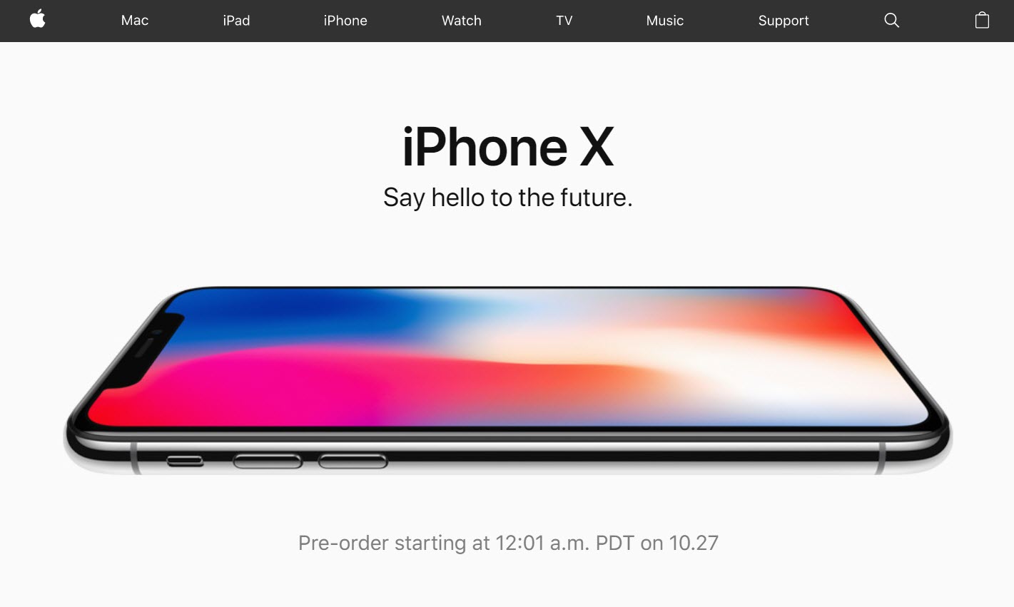 Apple Website Promote Iphone X Pre Order 1