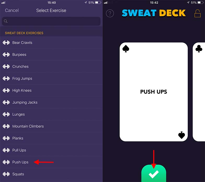 App Sweatdeck Setting2