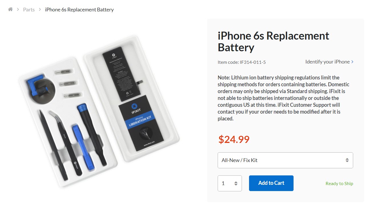 Ifixit Iphone Battery Kits 29 Dollar 1
