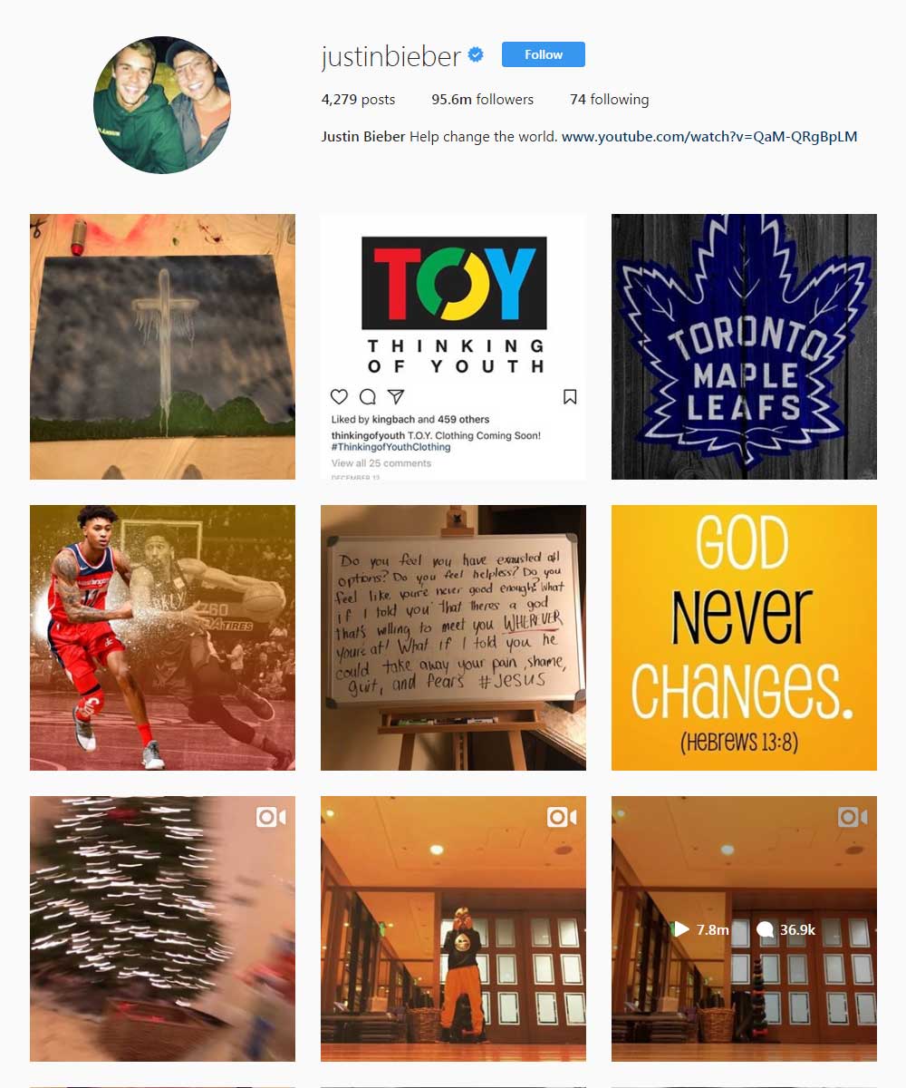 #9instagram Followers Justinbieber