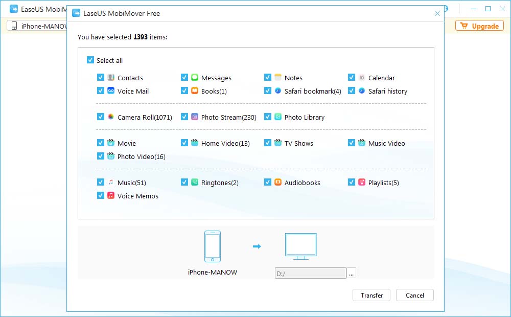 Easeusmobimoverfree3.0 Howto Transfer Iphone To Computer2