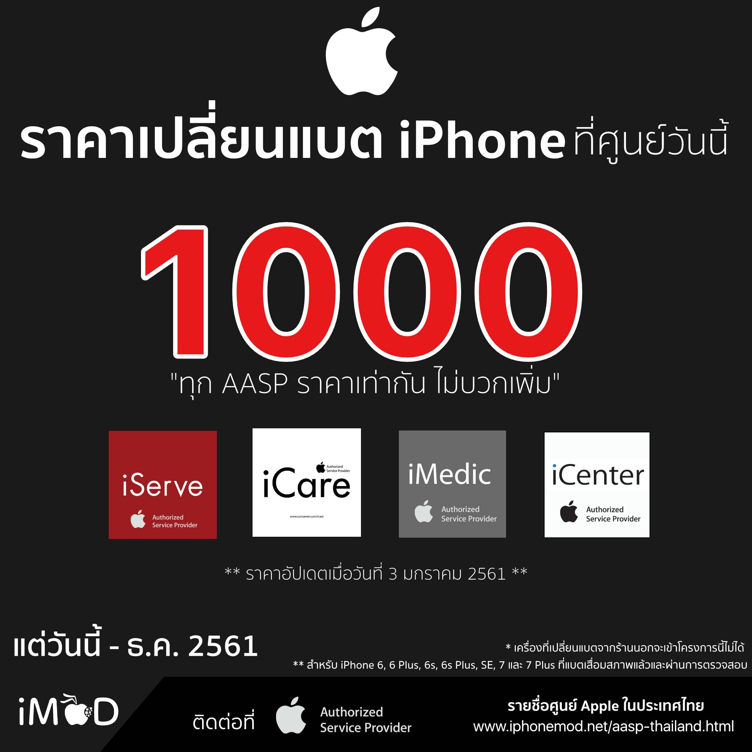 เปลี่ยนแบต Iphone 3jan2018