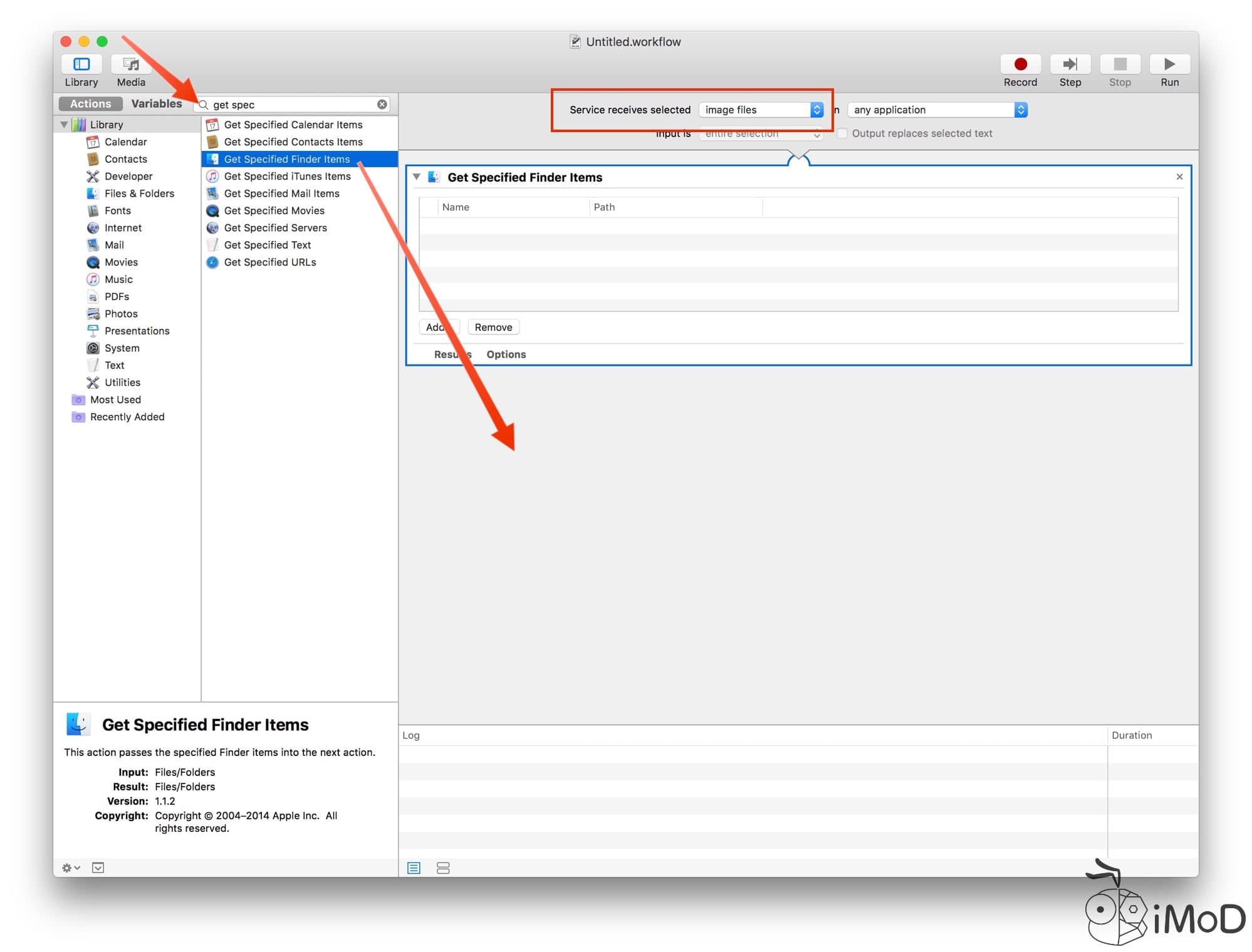 Automator Create New Service 02