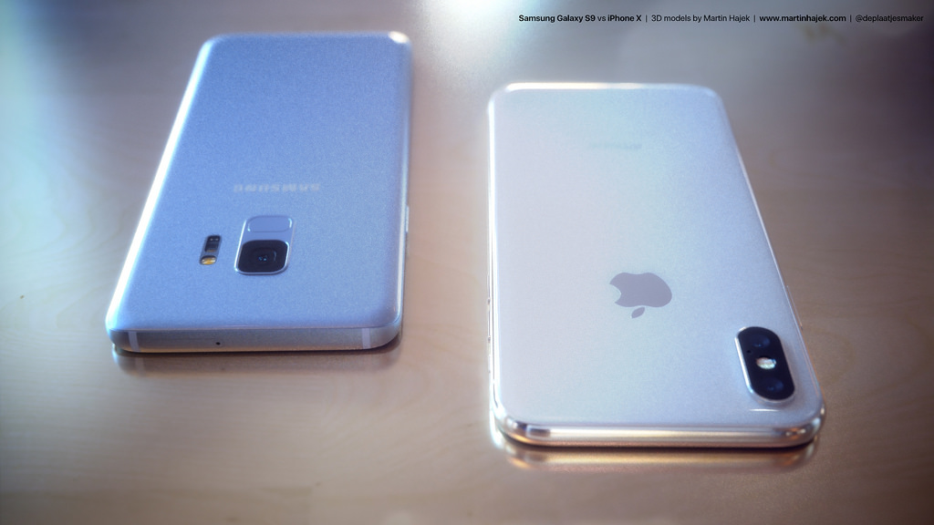 Samsung Galaxy S9 Vs Iphone X 3d Renders 3