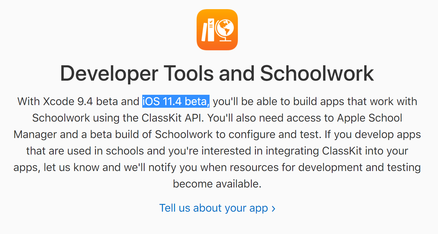 Apple ยืนยันการมาของ iOS 11.4 มาพร้อมกับ ClassKit สำหรับนักพัฒนา ...