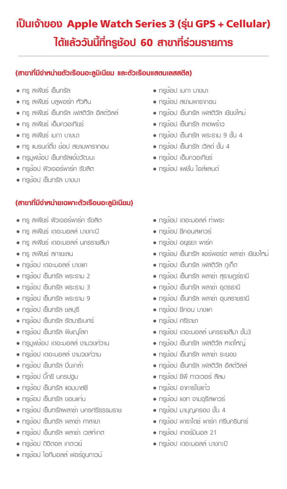 Apple Watch Shop List True Shop