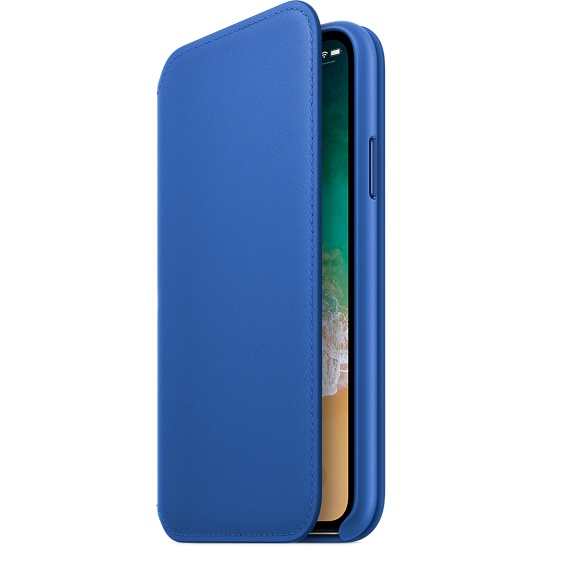 Leather Foli For Iphone X Electricblue