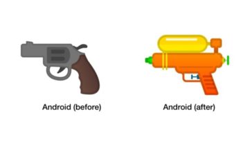 Google Turning Pistol Emoji Squirt Gun Cover