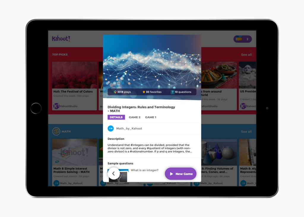 Schoolwork Kahoot Apps 062618