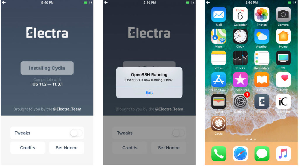 Electra Jailbreak Ios 11 2 To Ios 11 3 1 Released 1