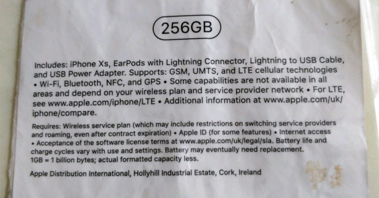 Iphone Xs Product Label Leaks Photo