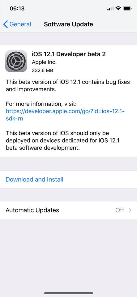 Ios 12 1 Developer Beta 2 Seed Img 1