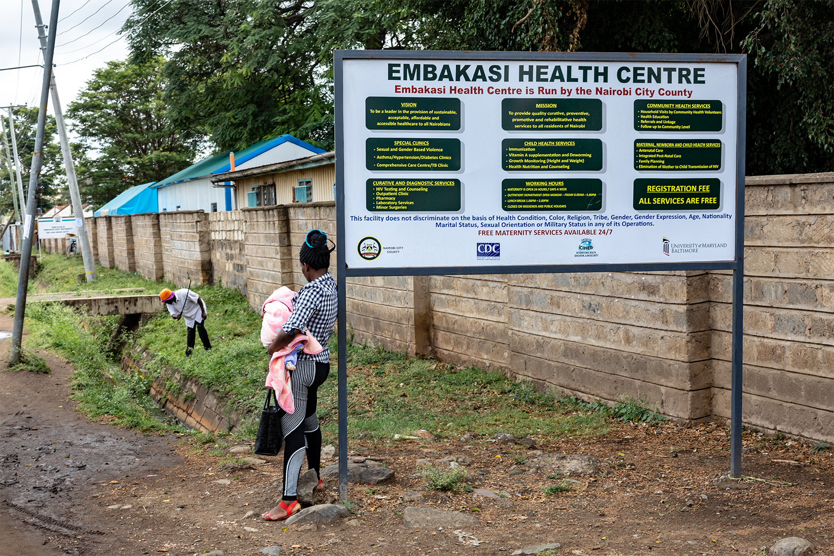 Red And Global Health Center Sign