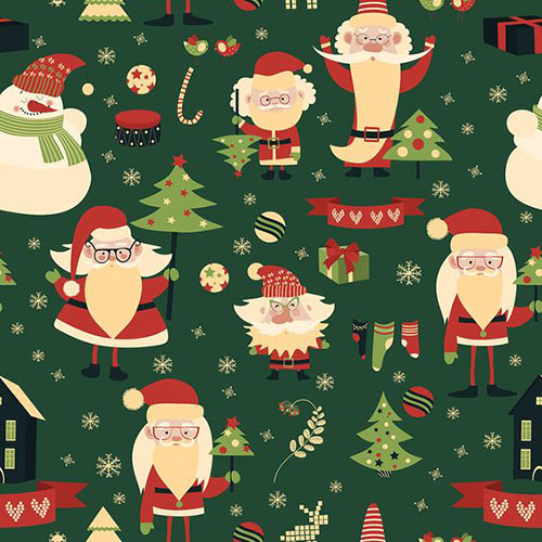 Cute Merry Christmas And Happy New Year Seamless Pattern