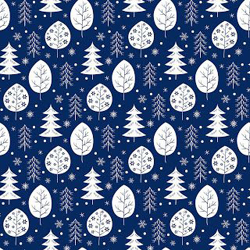 Seamless Pattern With Snowflakes And Trees For Your Design.