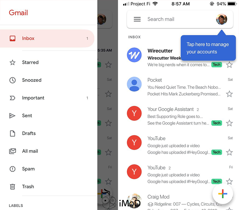 Gmailj Rolling Out Material Design For Ios 1