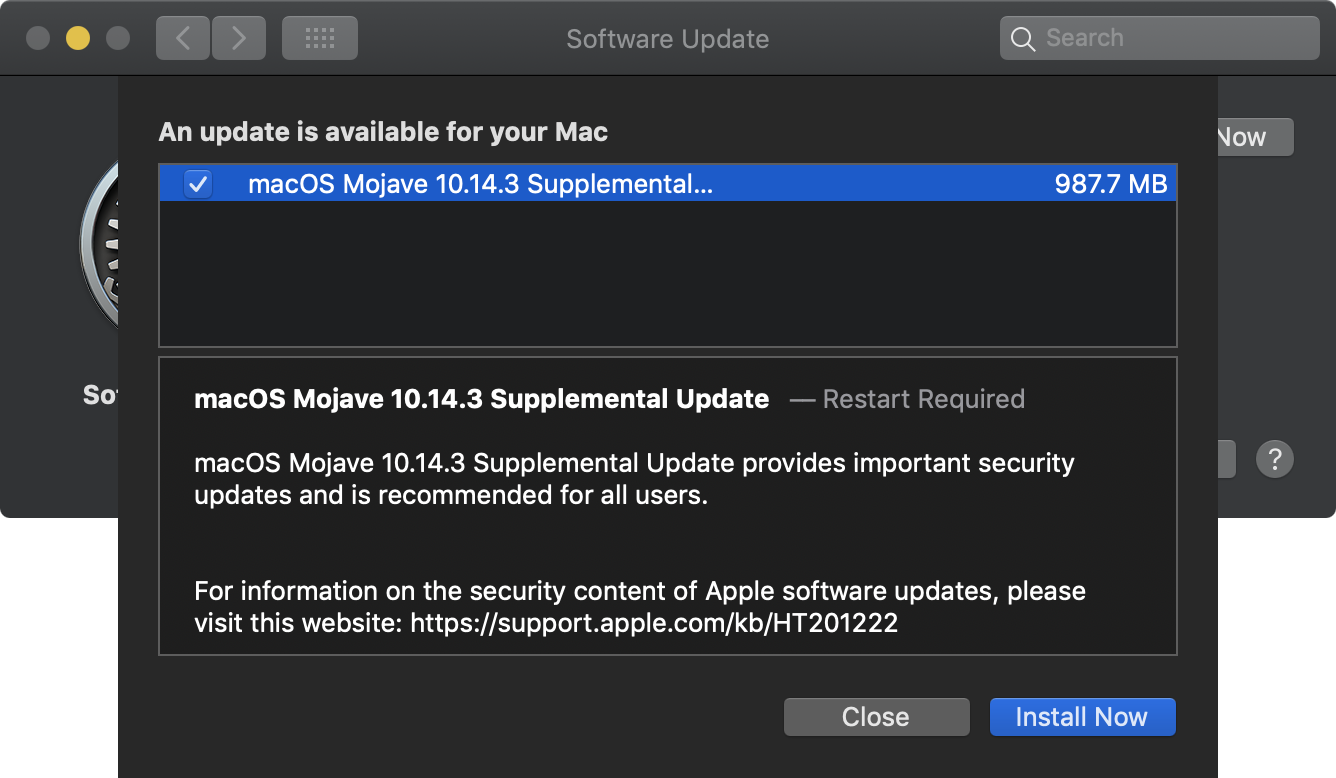 Macos Mojave 10 14 3 Supplemental Released Img 1