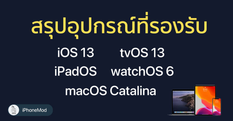 Ios 13 Ipados Tvos 13 Watchos 6 Macos Catalina Device Support List