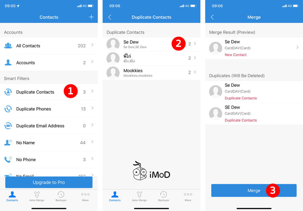 How To Merge Duplicate Contact Iphone By Contact Cleanup App 2