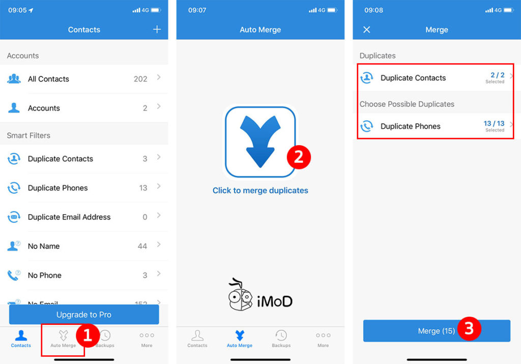 How To Merge Duplicate Contact Iphone By Contact Cleanup App 3