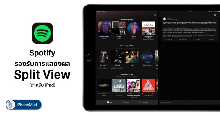 Spotify Support Split View In Ipad