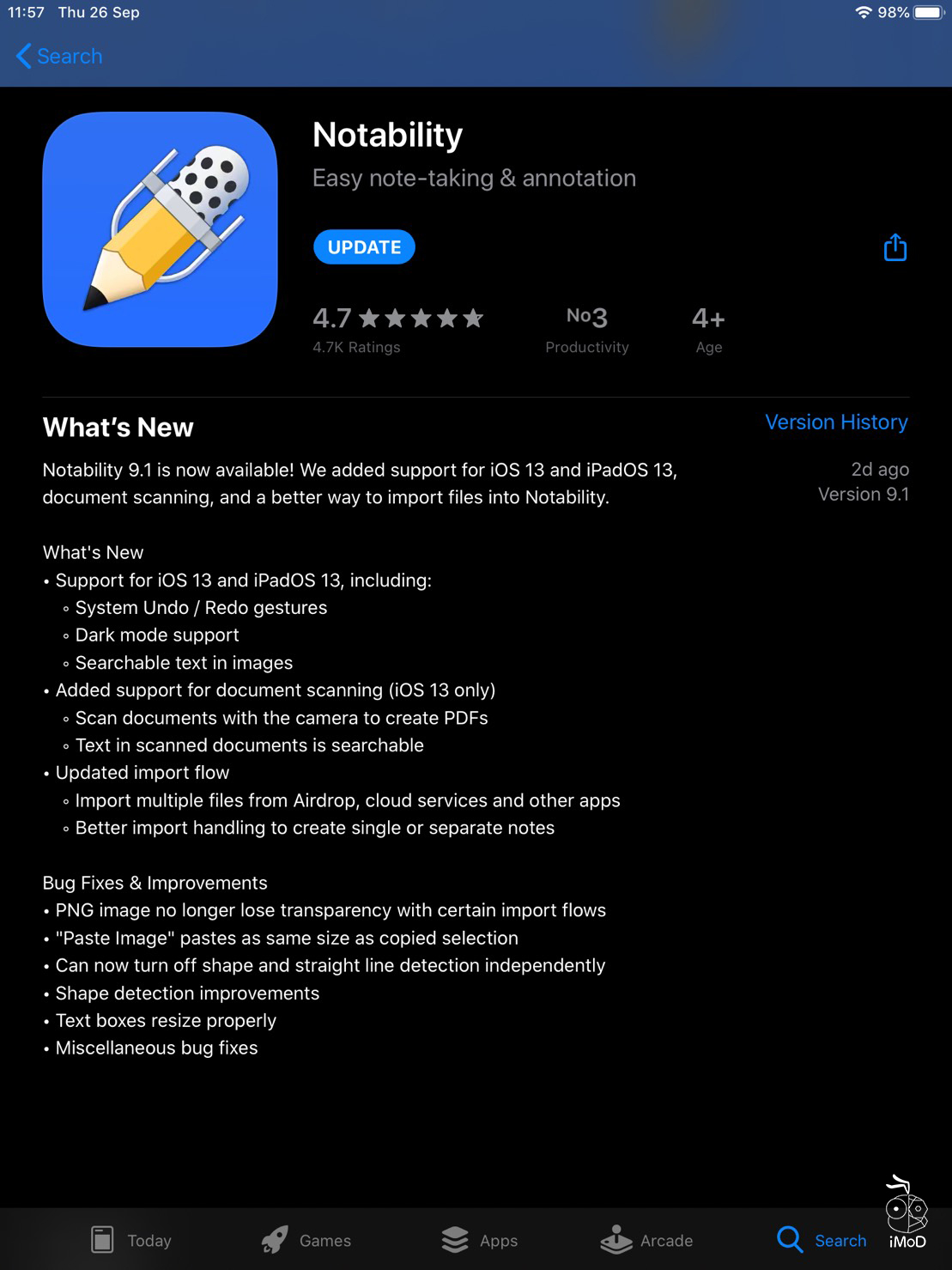 01 Update Notability V.9.1