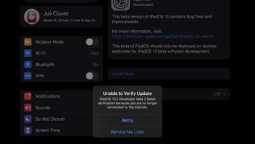 Ipad Pro Ios 13 2 Beta 2 Update Unavailable