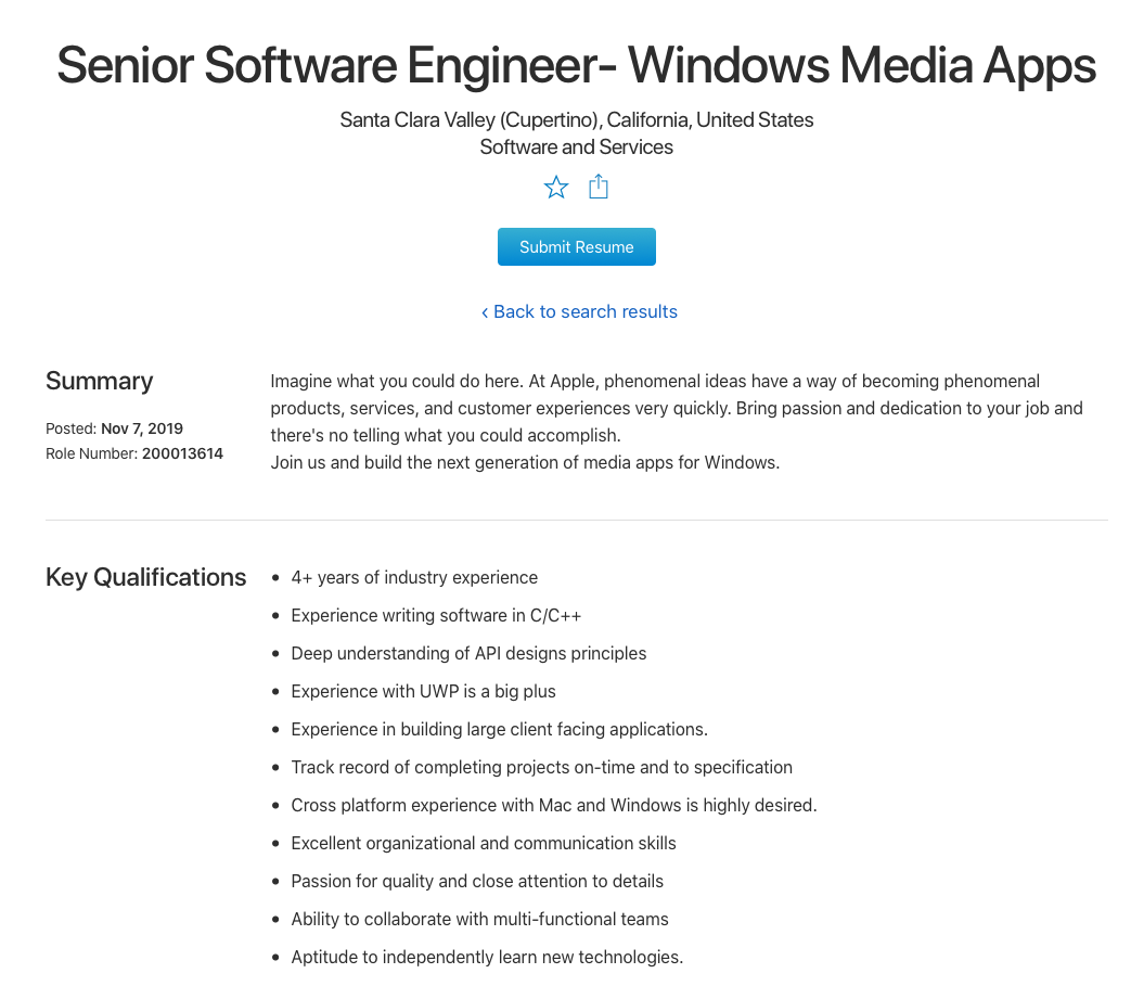 Apple Recruit Team For Next Generation Media Apps Windows Img 1