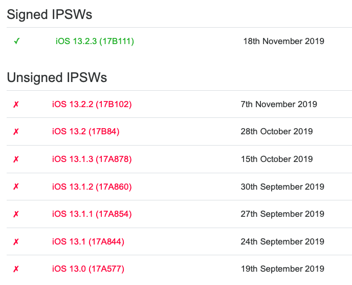 Apple Stop Signing Ios 13 2.2 Img 1