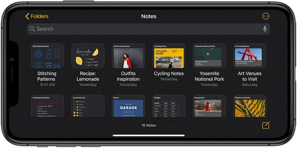 How To Change Note View To Gallery Ios 13 Ipados 3