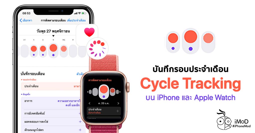 สอนวิธีบันทึกรอบประจำเดือน (Cycle Tracking) บน Apple Watch และ iPhone