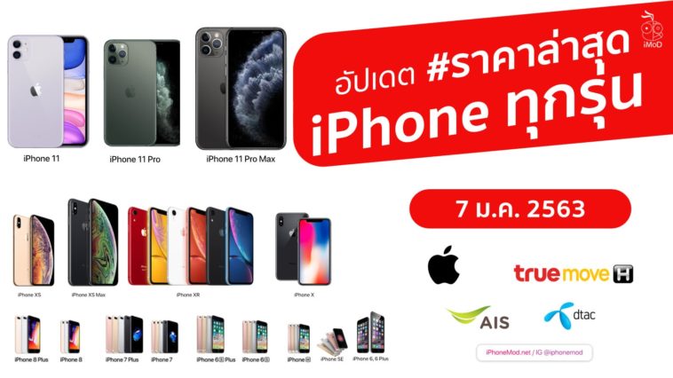 อัปเดตราคา Iphone ทุกรุ่น Cover Jan 2020