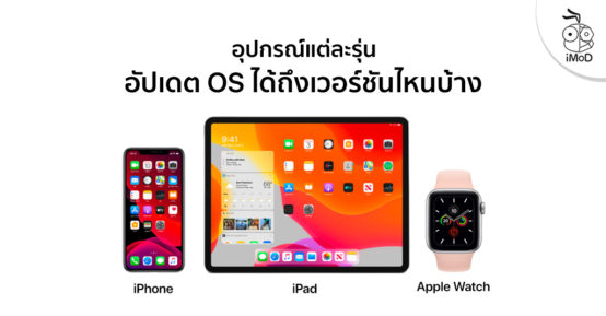 iPhone, iPad และ Apple Watch แต่ละรุ่นอัปเดต OS ถึงเวอร์ชันไหน