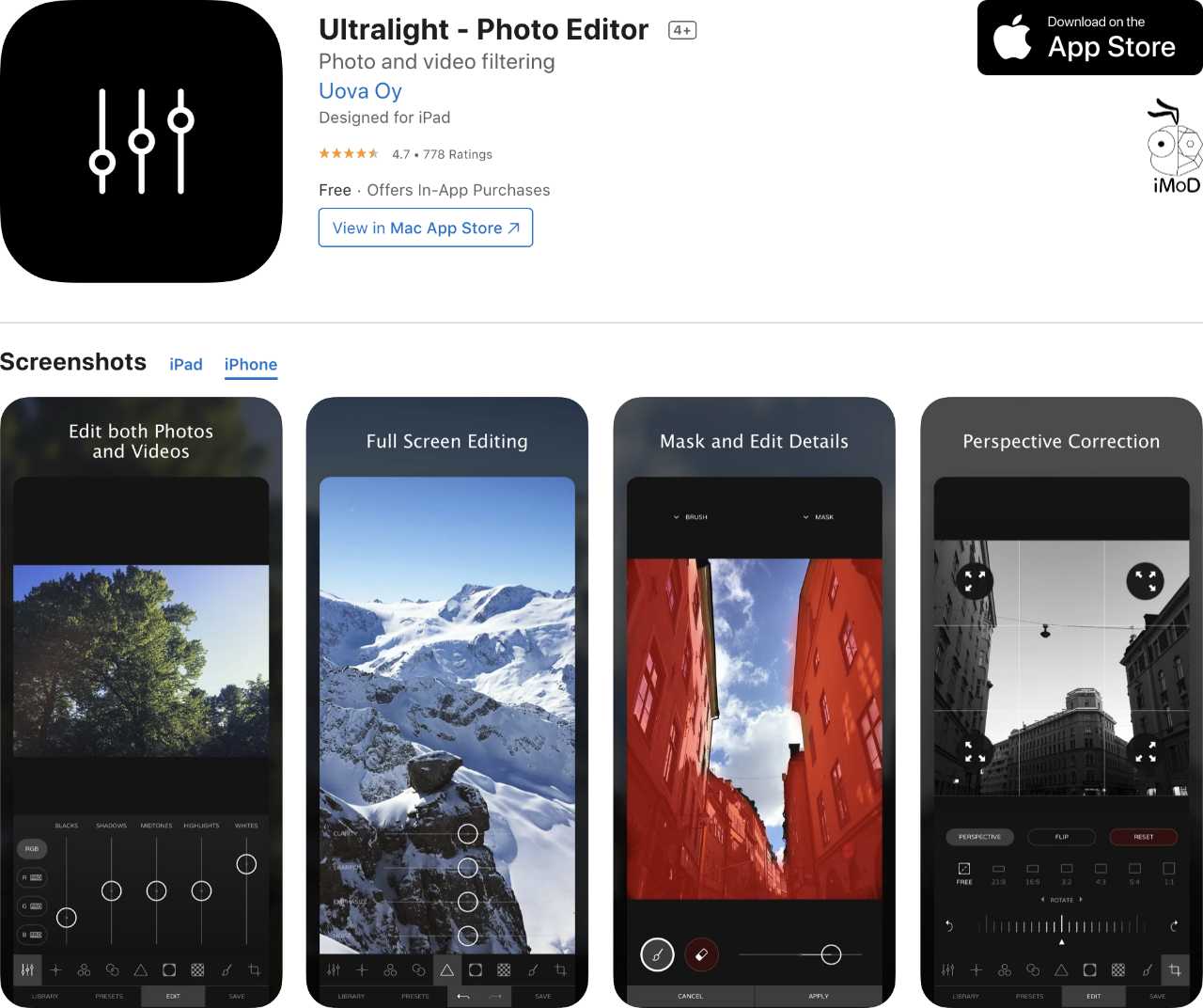 Ultralight - Photo Editor แอปแต่งรูปใช้งานง่าย แถมมีประสิทธิภาพสูง - iMoD