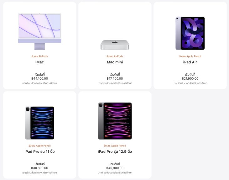 รวมคำถาม-คำตอบ เกี่ยวกับ Apple Back to School 2566 (2023)