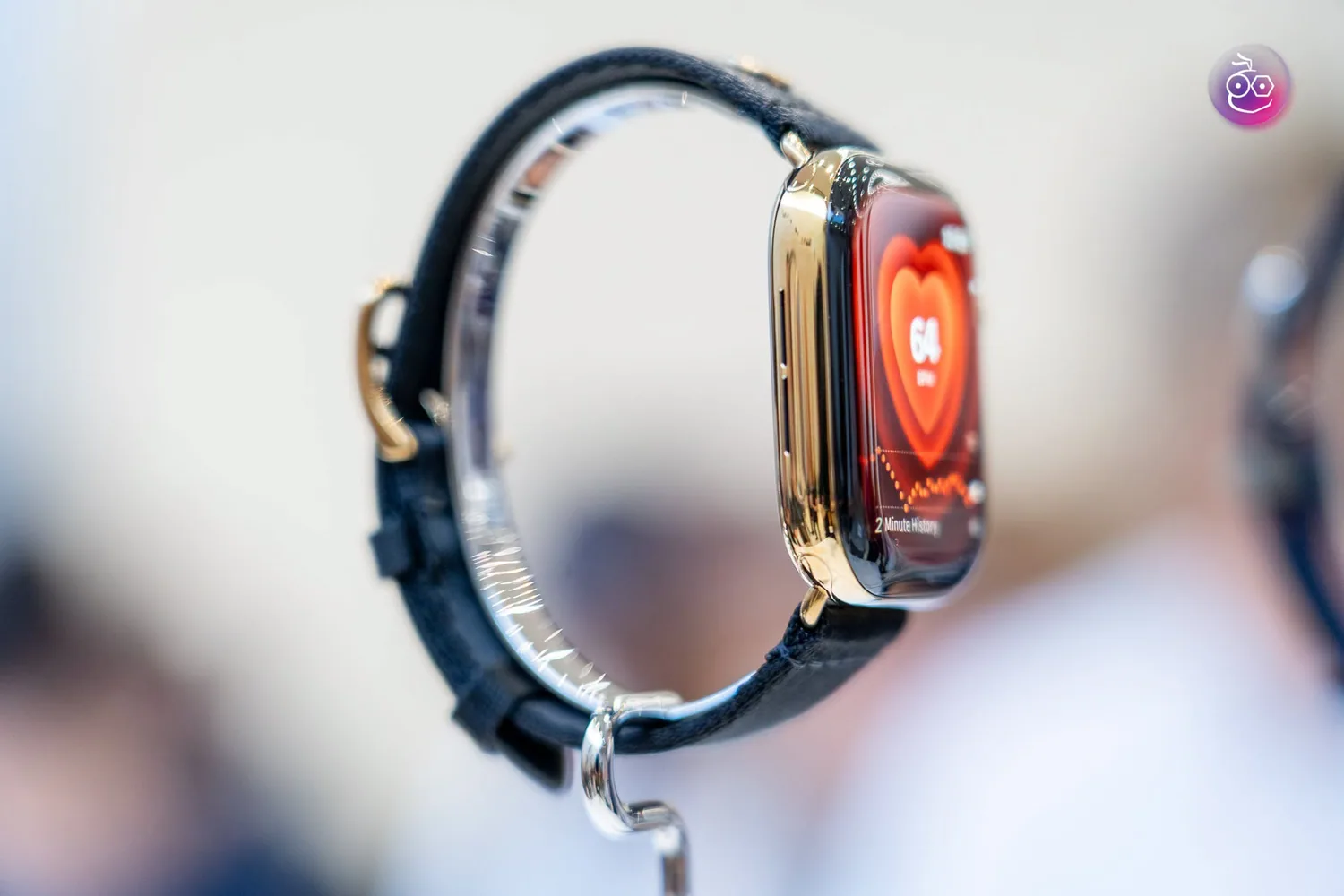 Apple Watch แสดงผลแอปวัดอัตราการเต้นของหัวใจ