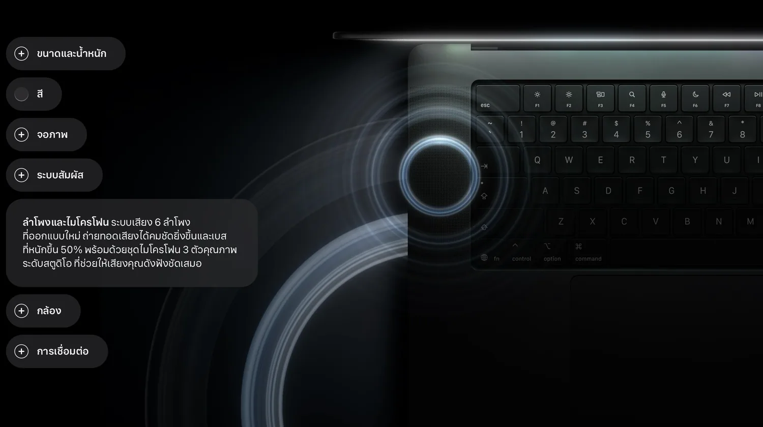 ระบบเสียง 6 ลำโพงบน MacBook Pro